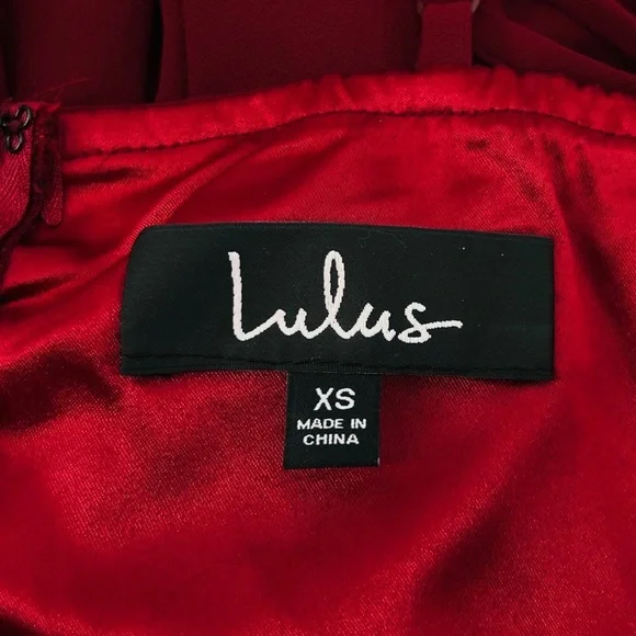 LULU'S Formal Wine Faux Wrap Dress - Picture 10 of 12